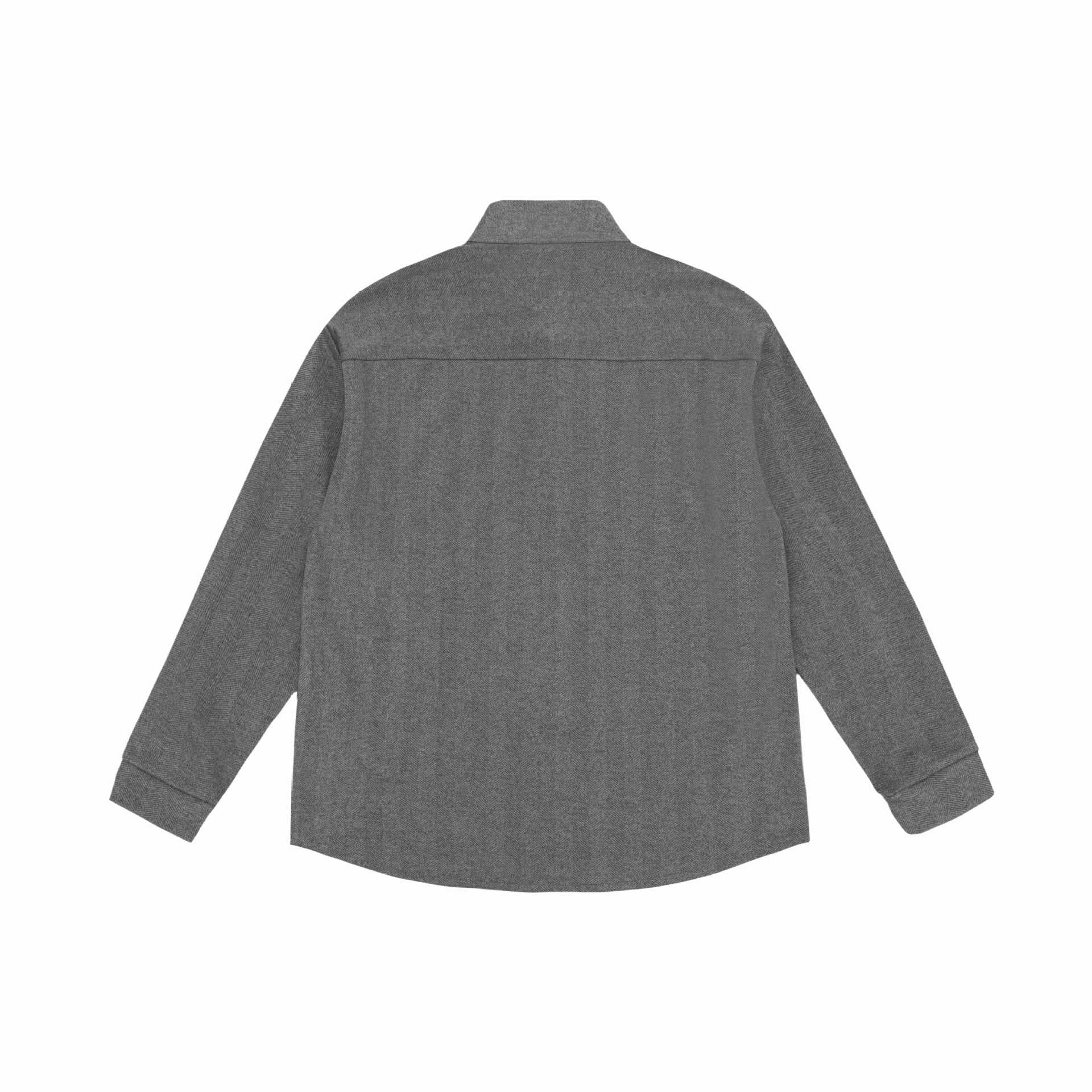 Men's shirt jacket with stand-up collar and herringbone texture Chichicherry