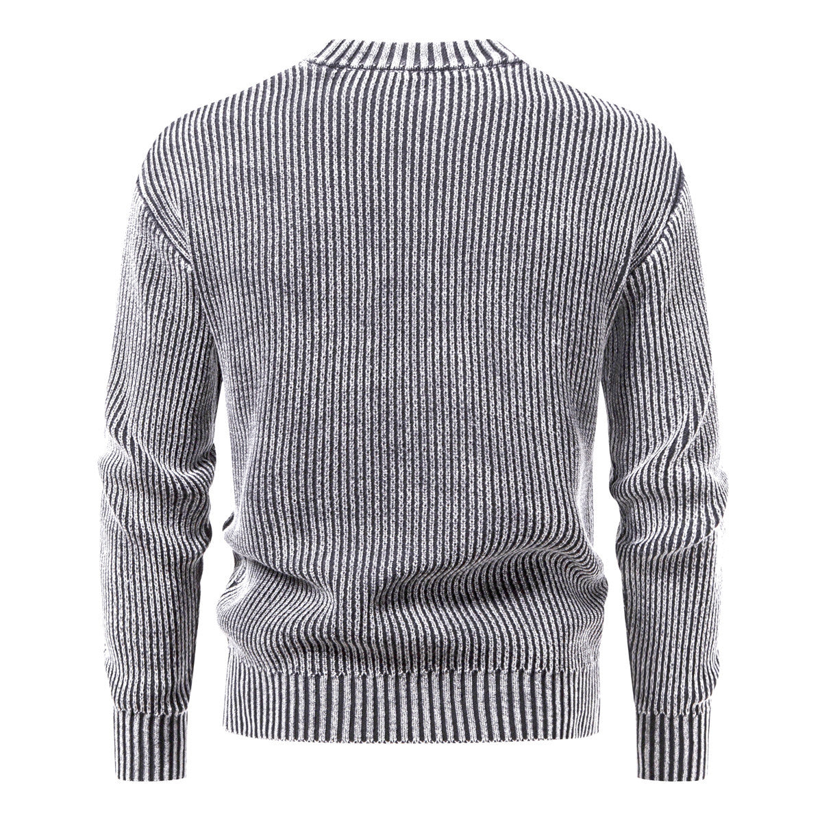 Men's fine knit ribbed sweater with mock neck and elastic hem Chichicherry