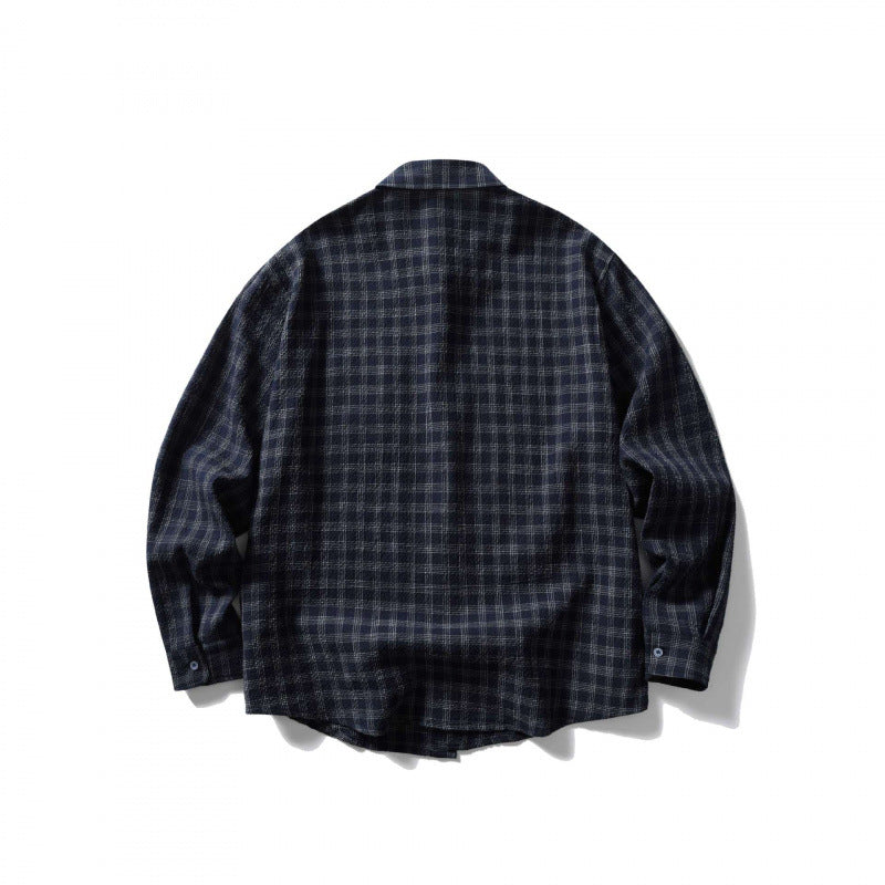 Unisex Oversize-Casual Check Shirt made of soft flannel with patch chest pocket Chichicherry