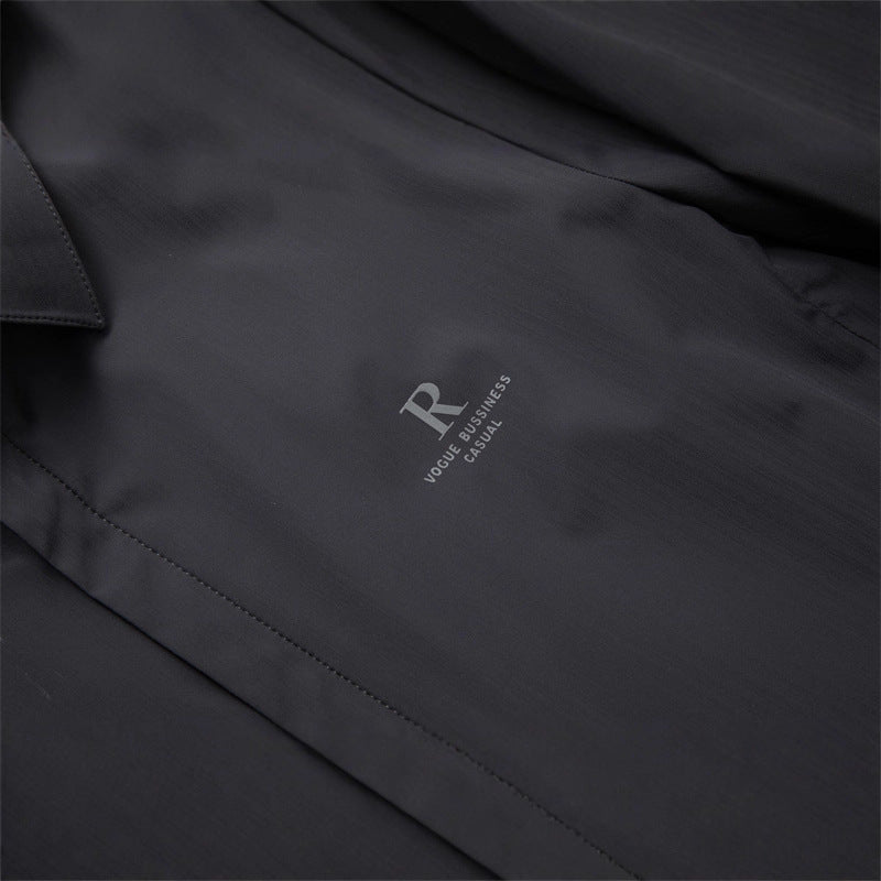 Men's light water-repellent blouson jacket with shirt collar and concealed zipper Chichicherry