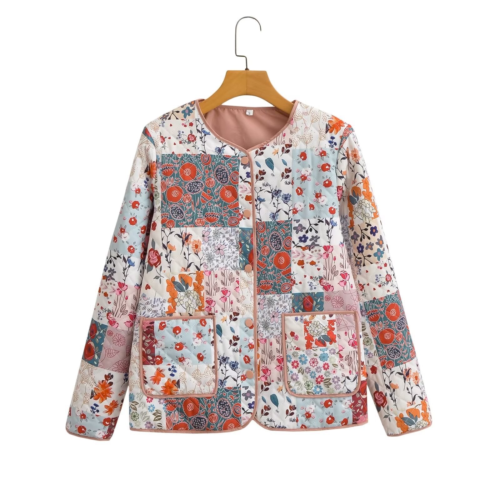 Women's Quilted Patchwork Jacket Vest and Mini Skirt Set Chichicherry