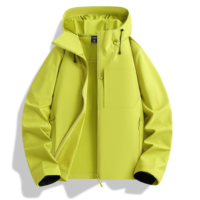 Women's lightweight waterproof hooded jacket with breathable coating, zippered pockets, and adjustable cuffs Chichicherry