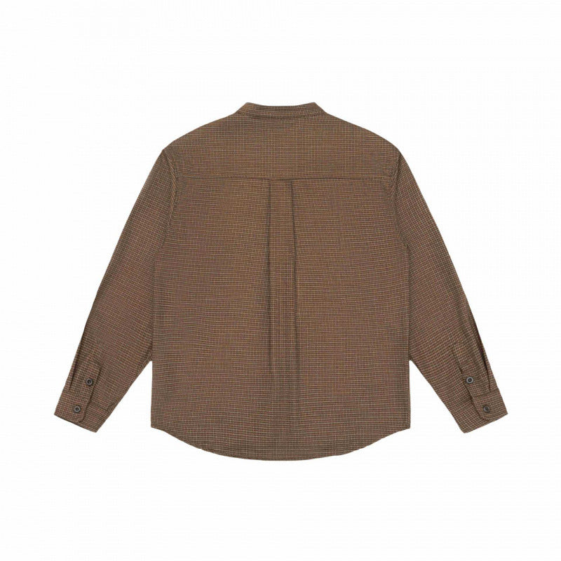 Men's overshirt jacket with stand-up collar, houndstooth pattern and rounded hem Chichicherry