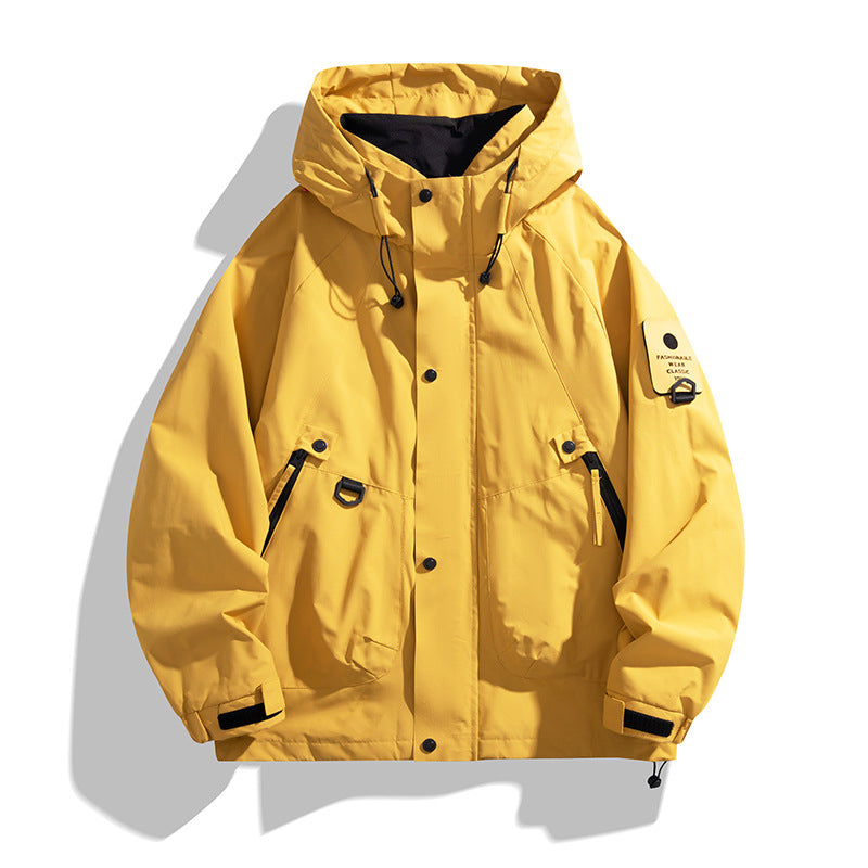 Men's Technical Oversized Field Jacket with water-repellent membrane, utility rings, and concealed snap button placket Chichicherry