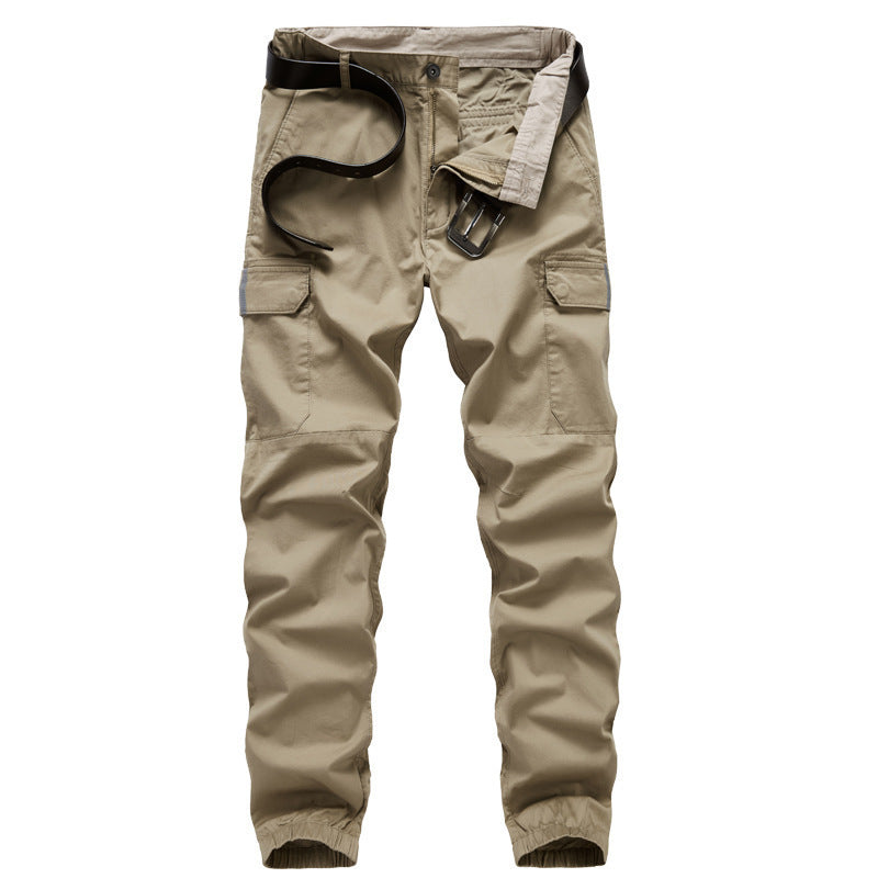 Men's cargo jogger pants with elastic hem, reinforced knees, and multi-functional pockets Chichicherry