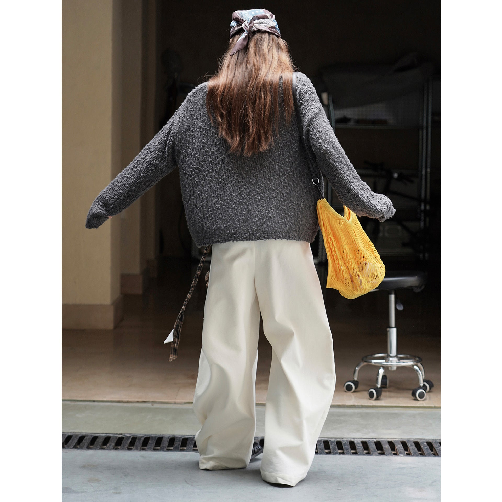 Women's Chunky Knit Oversized Sweater with Textured Bobble and Wide Boat Neck Chichicherry