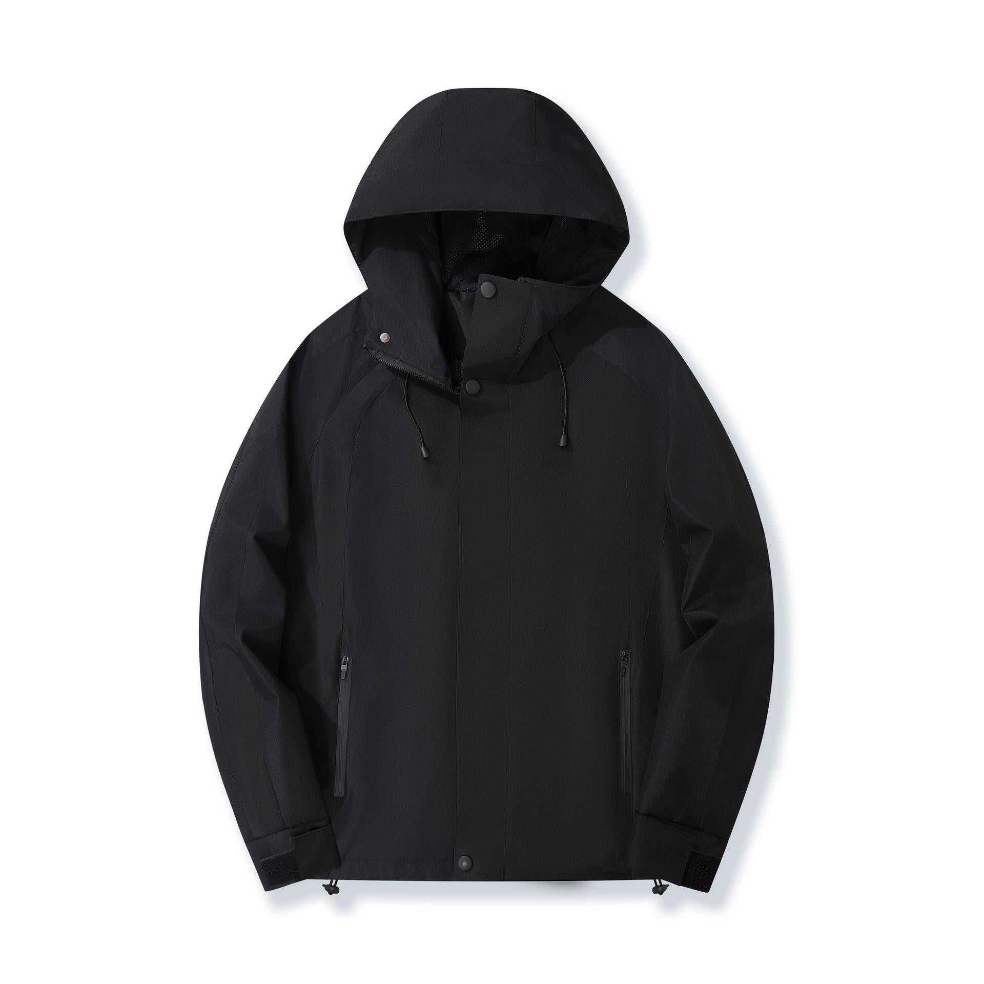 Women Lightweight Hooded Rain Jacket with Contrast Stripes and Mesh Lining Chichicherry