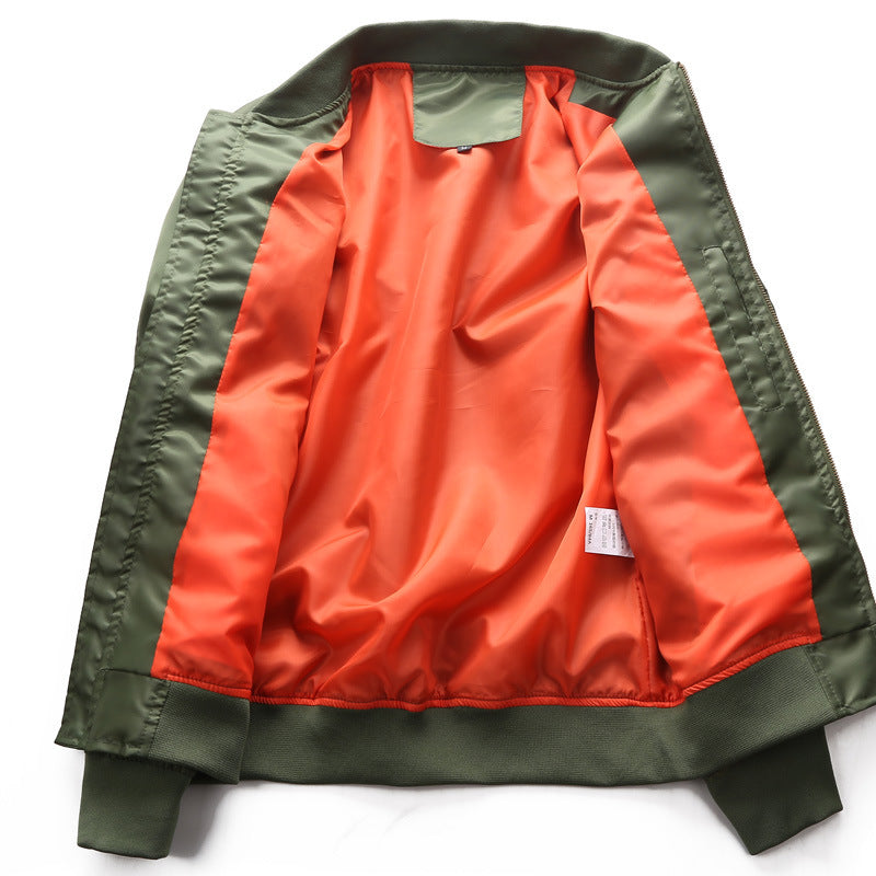 Men's Lightweight Nylon Bomber Jacket in Aviator Utility Style Chichicherry