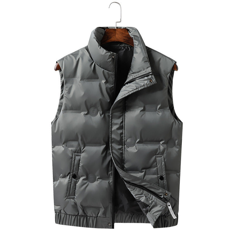 Men's quilted thermal vest with high collar, water-repellent shell and concealed pockets Chichicherry