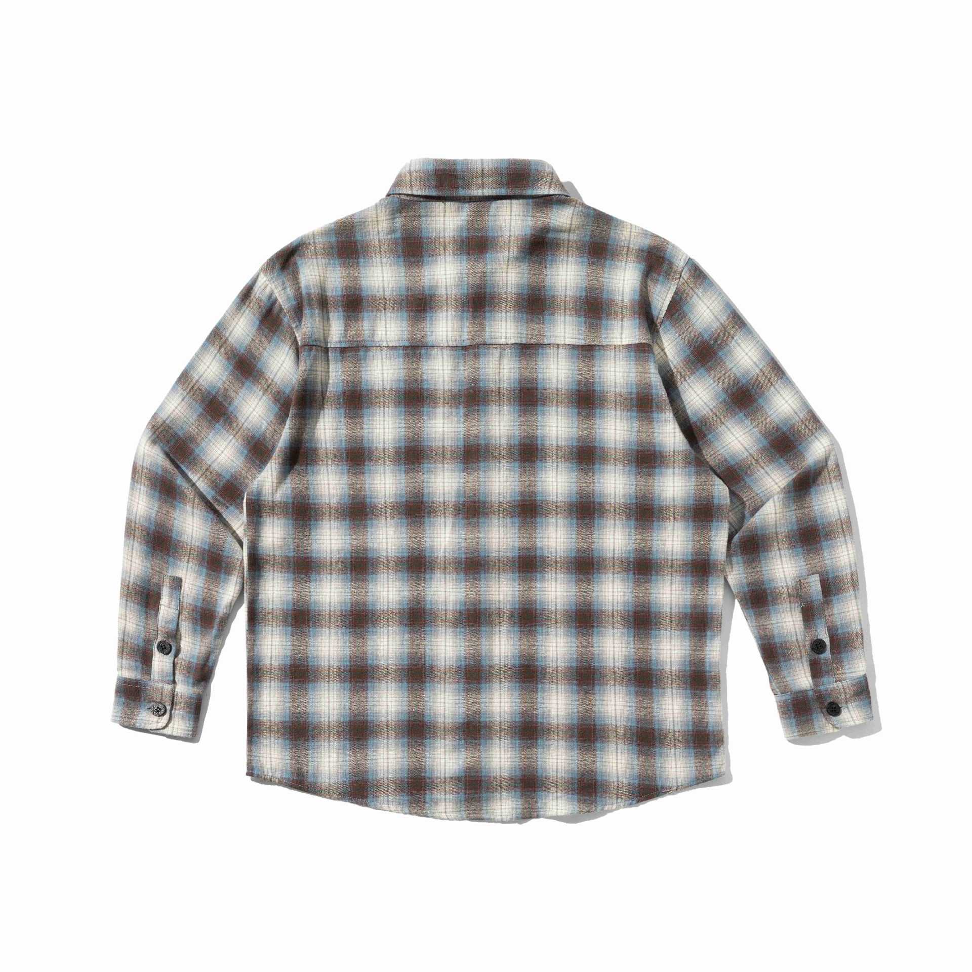 Men's flannel shirt jacket in boxy look with soft brushed finish and chest patch pocket Chichicherry