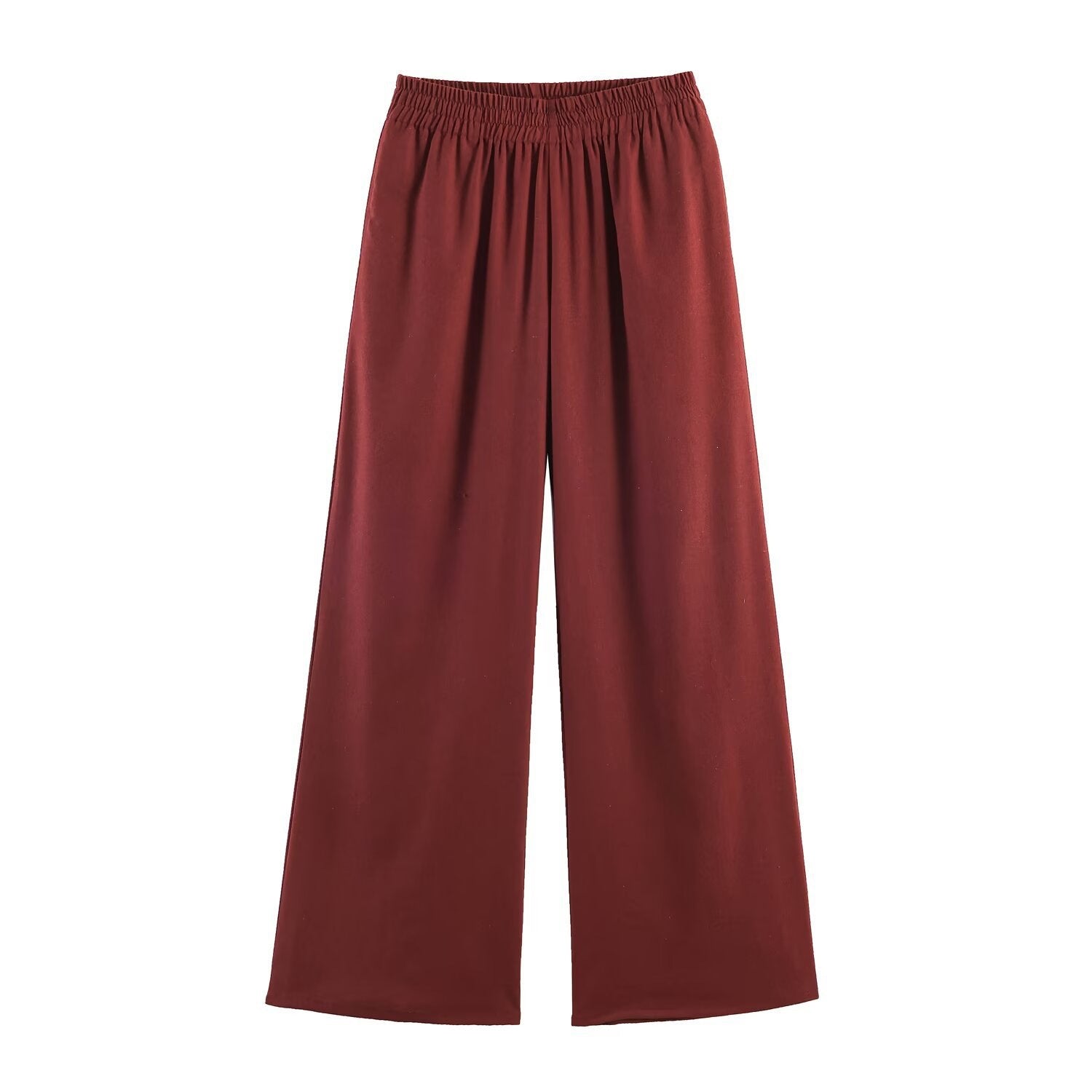Women's Wide Palazzo Pants with High Elastic Waistband and Flowing Viscose Look Chichicherry