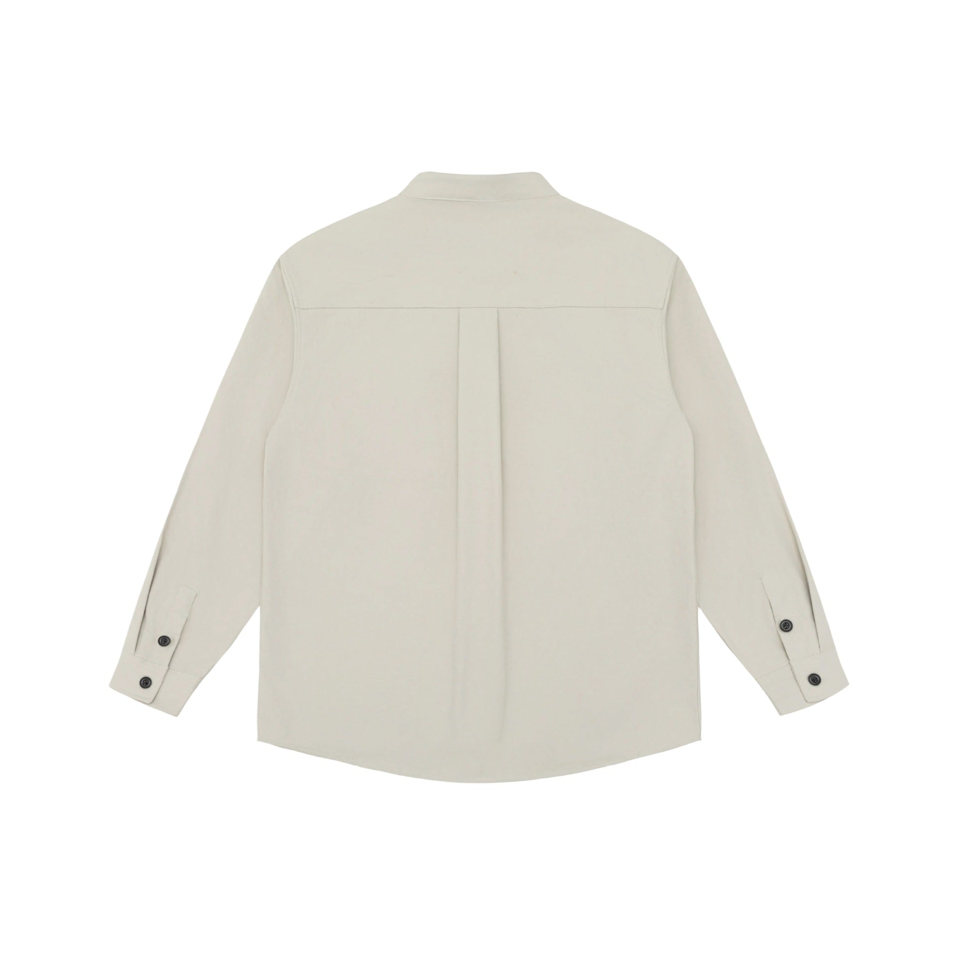 Unisex shirt jacket with stand-up collar, concealed button placket, and patch breast pockets Chichicherry