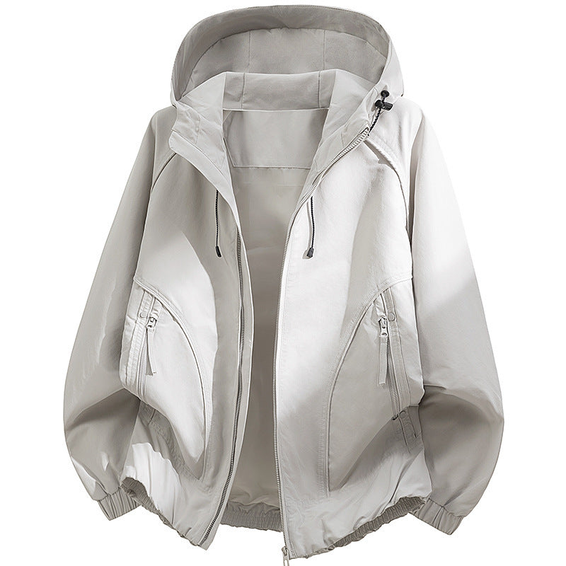 Men's technical hooded softshell jacket with adjustable hood and utility pockets Chichicherry