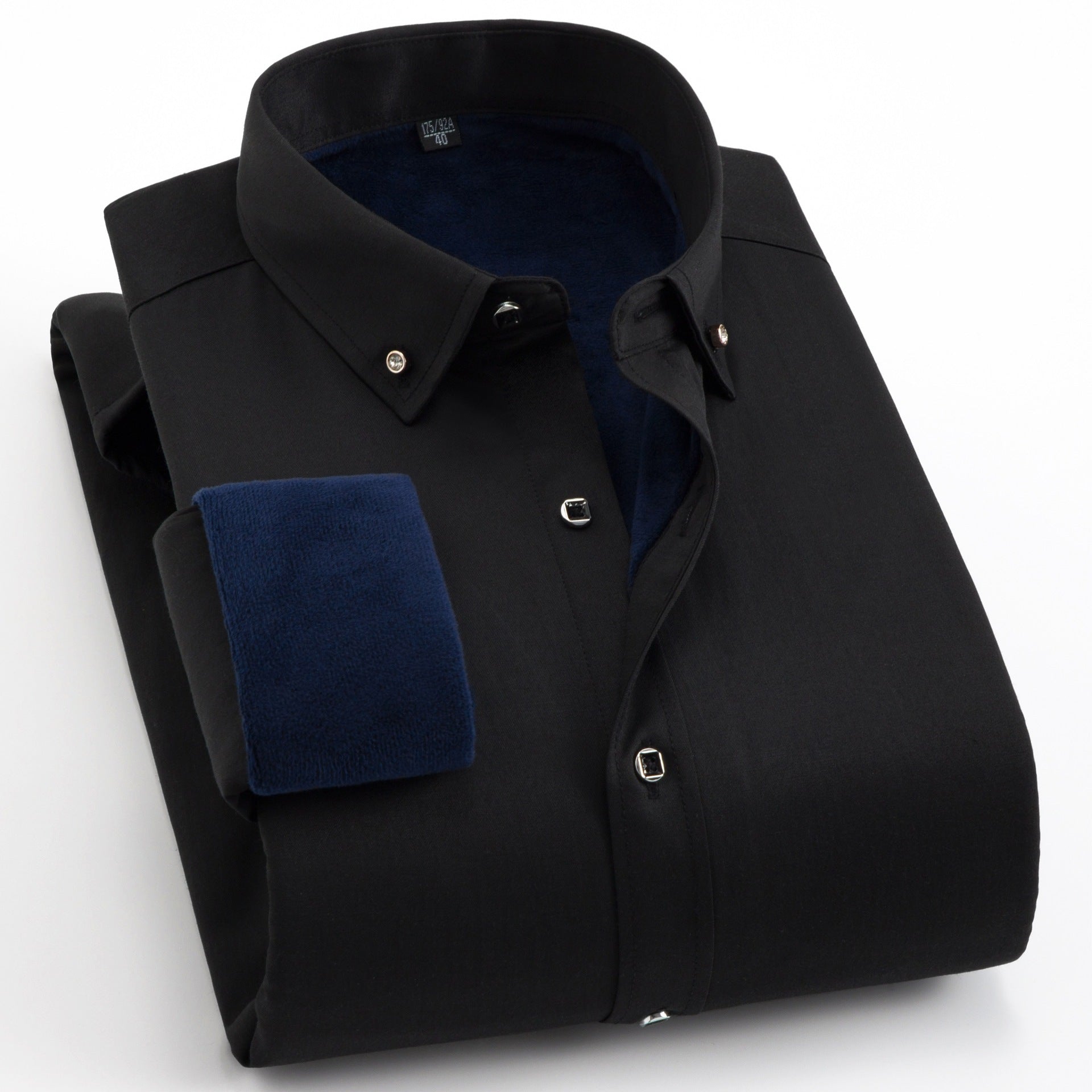 Men's Padded Business Shirt with Thermofleece Inner Side and Button-Down Collar Chichicherry