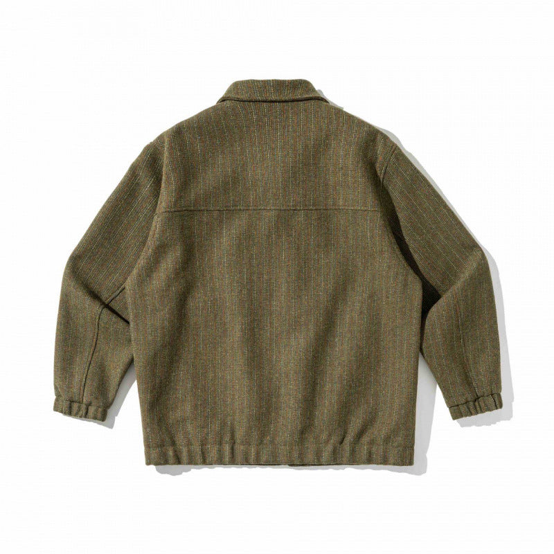 Men's Boxy Overshirt Jacket made of Wool Blend with Patch Chest Pocket Chichicherry
