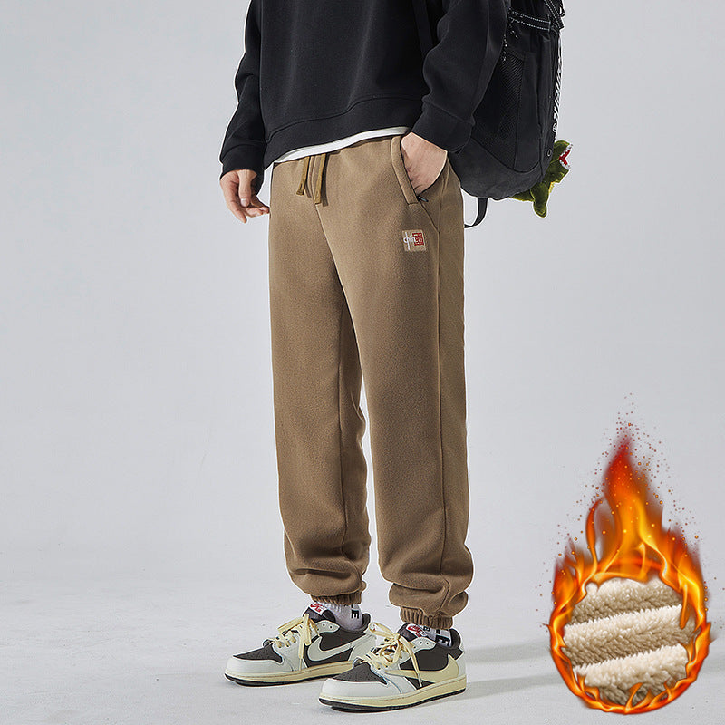 Men's Fleece Lined Sweatpants with Sherpa Lining and Elastic Cuffs Chichicherry