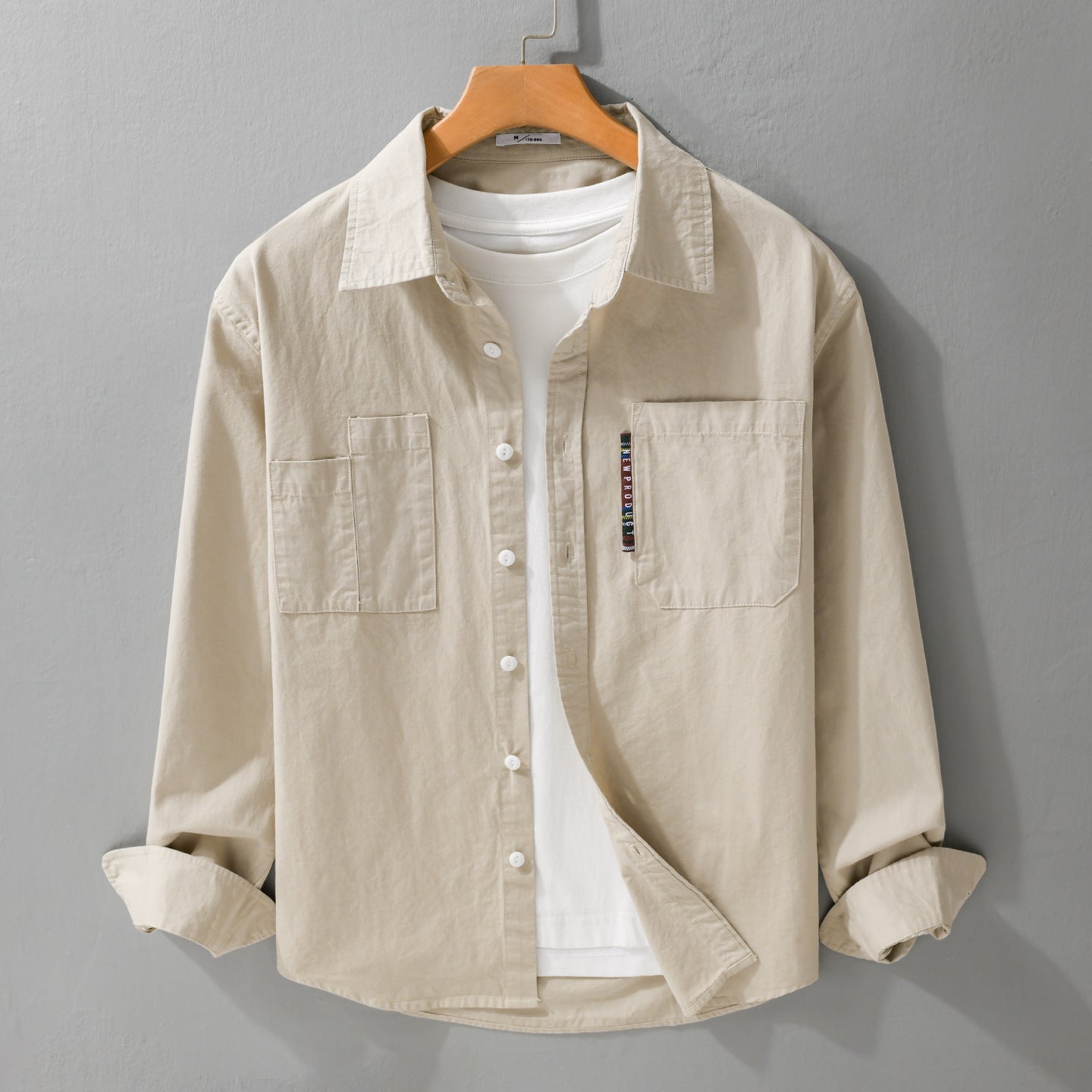 Men's Lightweight Cotton Overshirt with Double Chest Pockets and Kent Collar Chichicherry