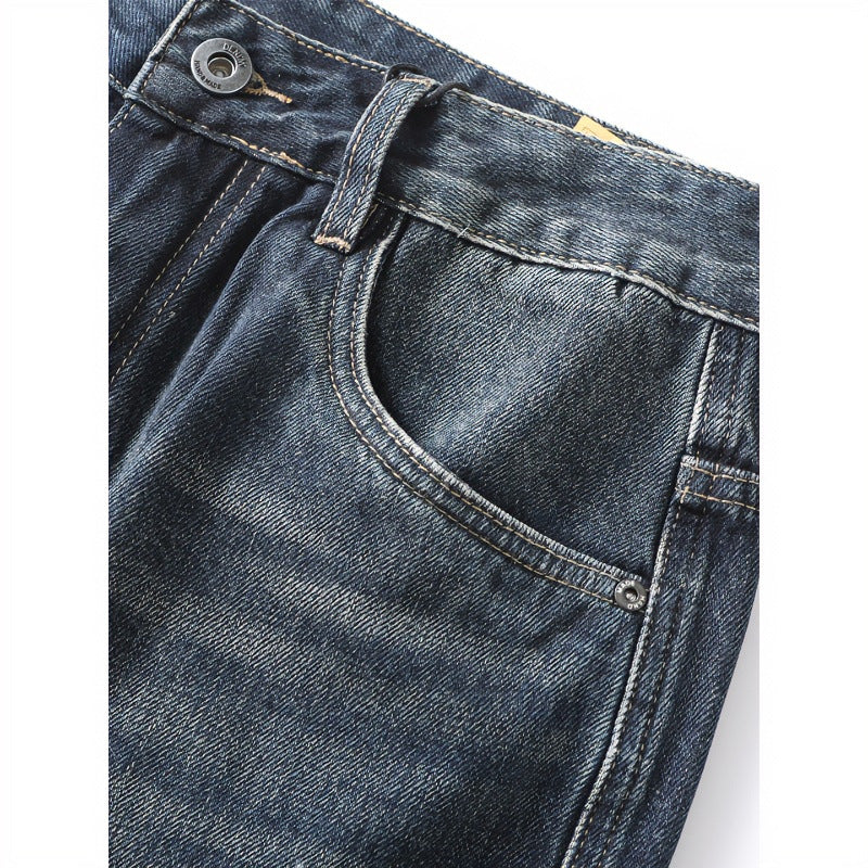 Herren Cargo-Jeans mit aufgesetzten Beintaschen und Used-Waschung Chichicherry