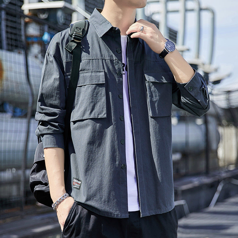 Men's overshirt field jacket with utility chest flaps and loose fit Chichicherry