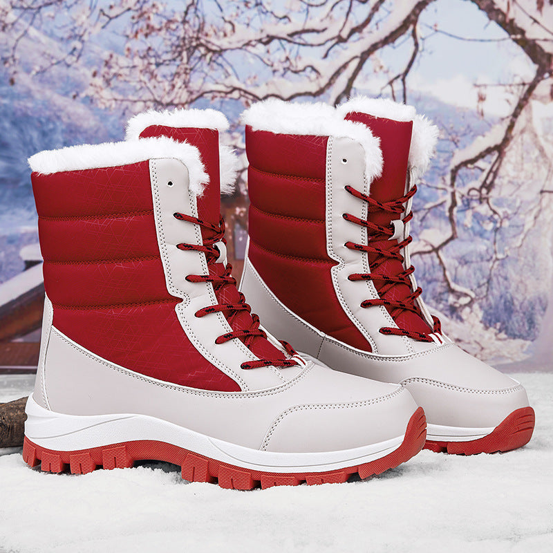 Ladies Thermo-Lace-Up Boots with Faux Fur Lining, Insulating Insole and Non-Slip Tread Sole Chichicherry