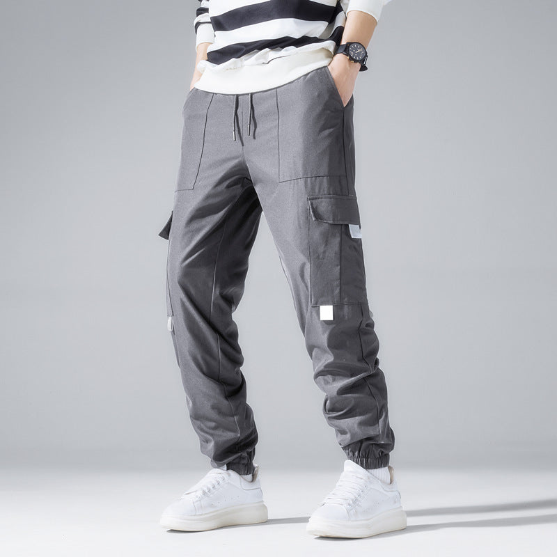 Men's Multifunctional Cargo Joggers with Flap and Belt Details Chichicherry