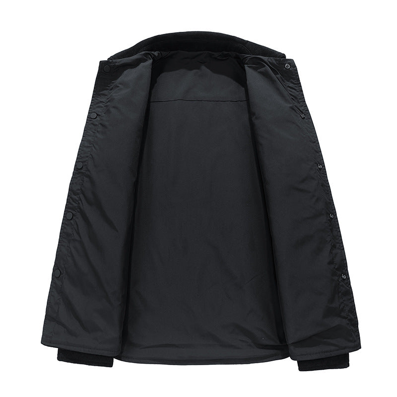 Men's cord jacket with Kent collar, chest pockets, and snap button closure Chichicherry