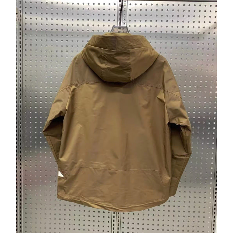 Herren Leichte Utility-Jacke mit Kapuze, mehreren Pattentaschen und verdecktem Reißverschluss Chichicherry