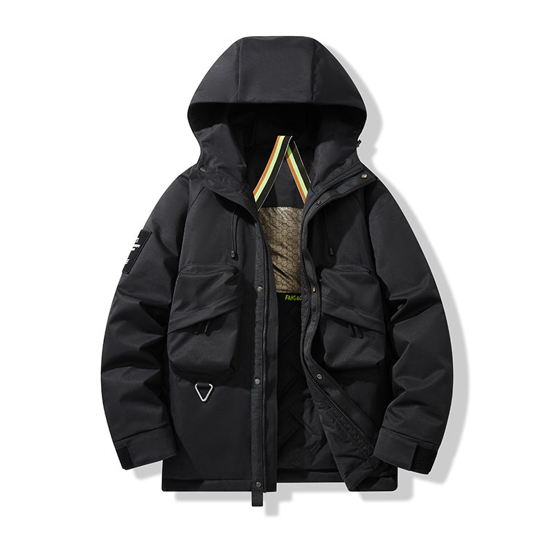 Men's Technical Utility Parka with Hood, multifunctional Front Pockets and Thermal Lining Chichicherry