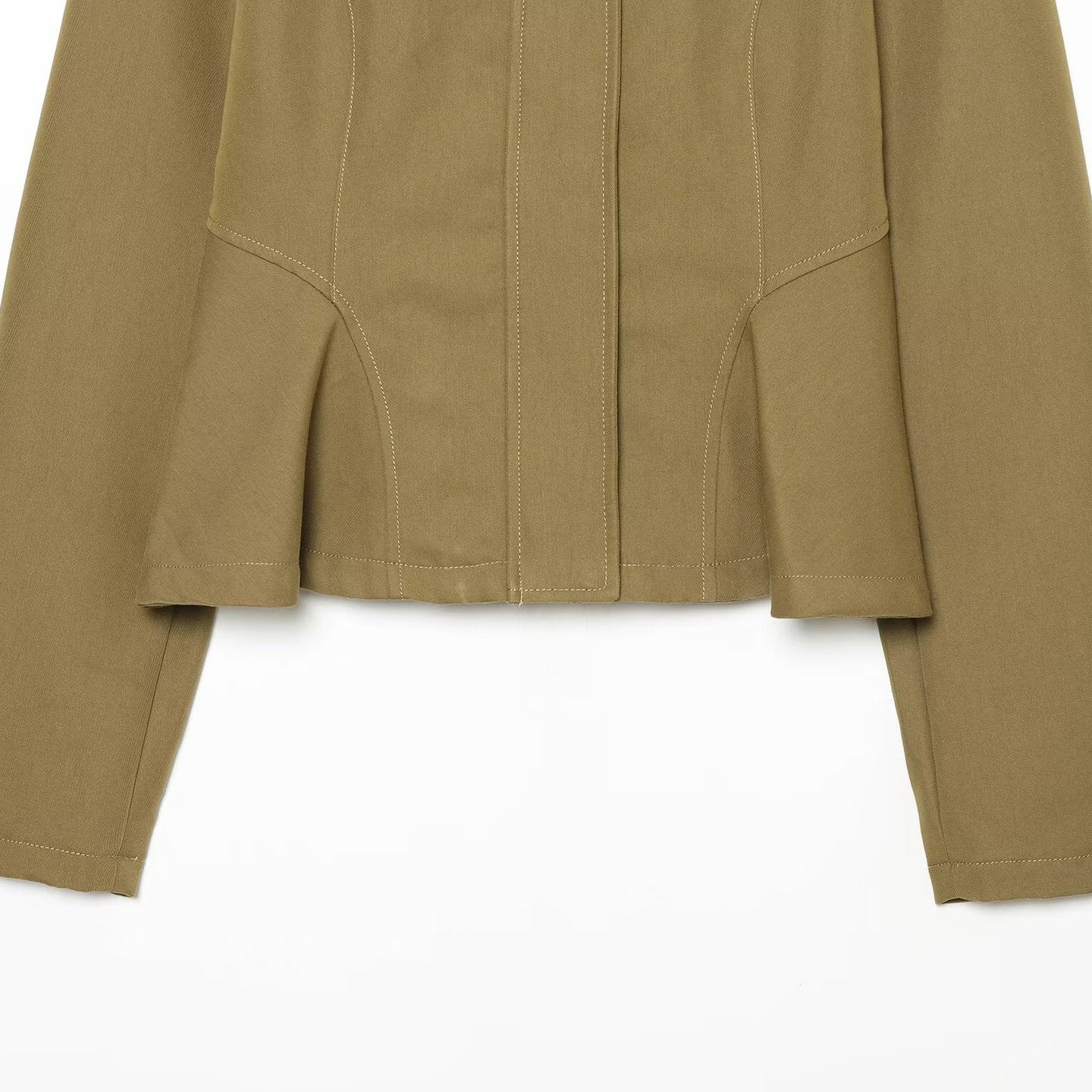 Women's tailored cropped jacket with stand-up collar and princess seams Chichicherry