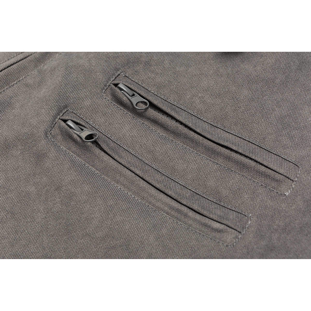Men's Boxy Canvas Blouson Jacket in Utility Look with Cord Collar and Zip Chest Pockets Chichicherry