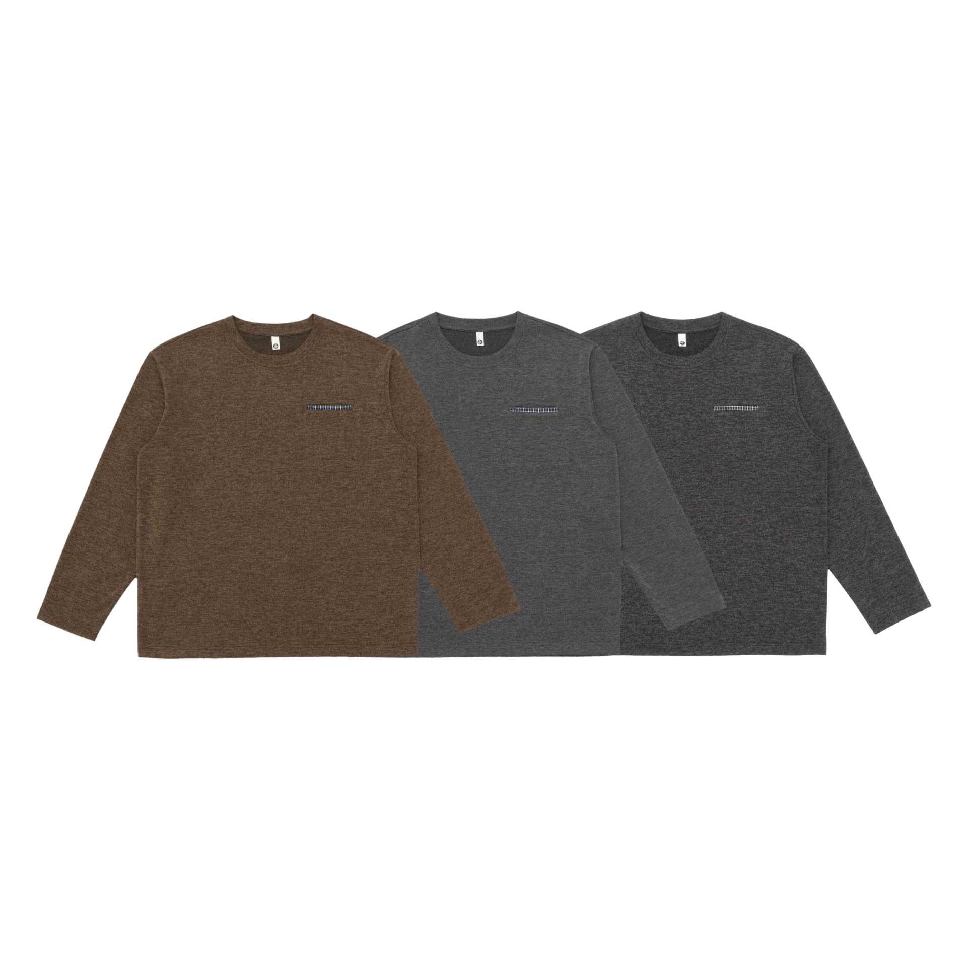 Unisex Oversize-Longsleeve shirt with round neck and decorative chest piped Chichicherry