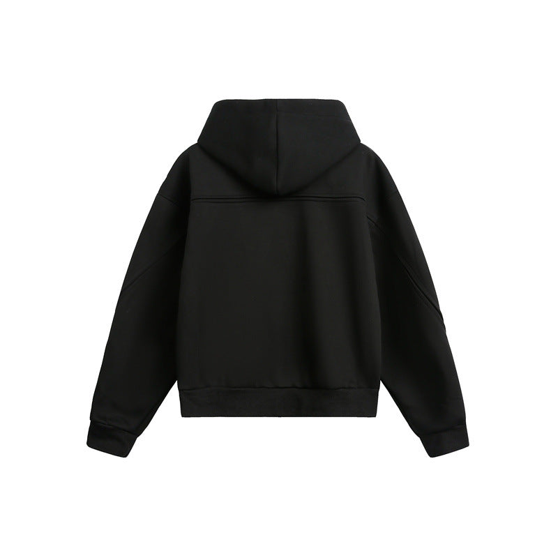 Unisex Oversize Hoodie Jacket with Zipper and Concealed Side Pockets Chichicherry