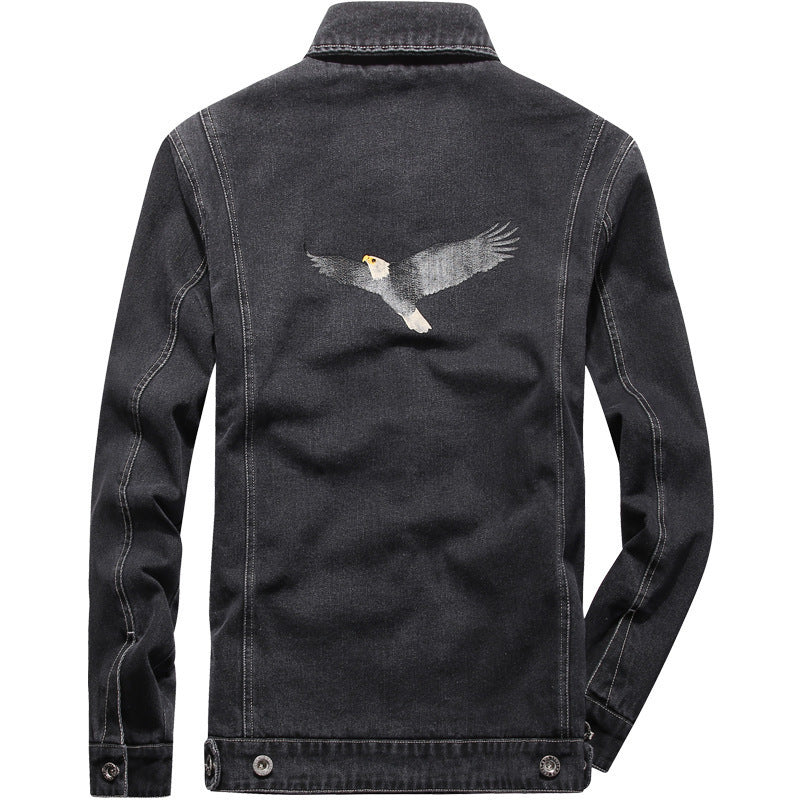 Men's denim jacket with patch pockets and worn effects Chichicherry