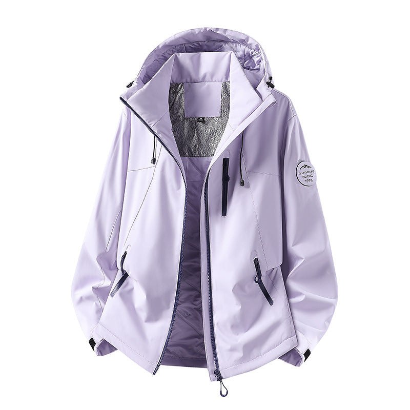 Men's Water-Repellent Softshell Jacket with Hood and Zipper Pockets Chichicherry