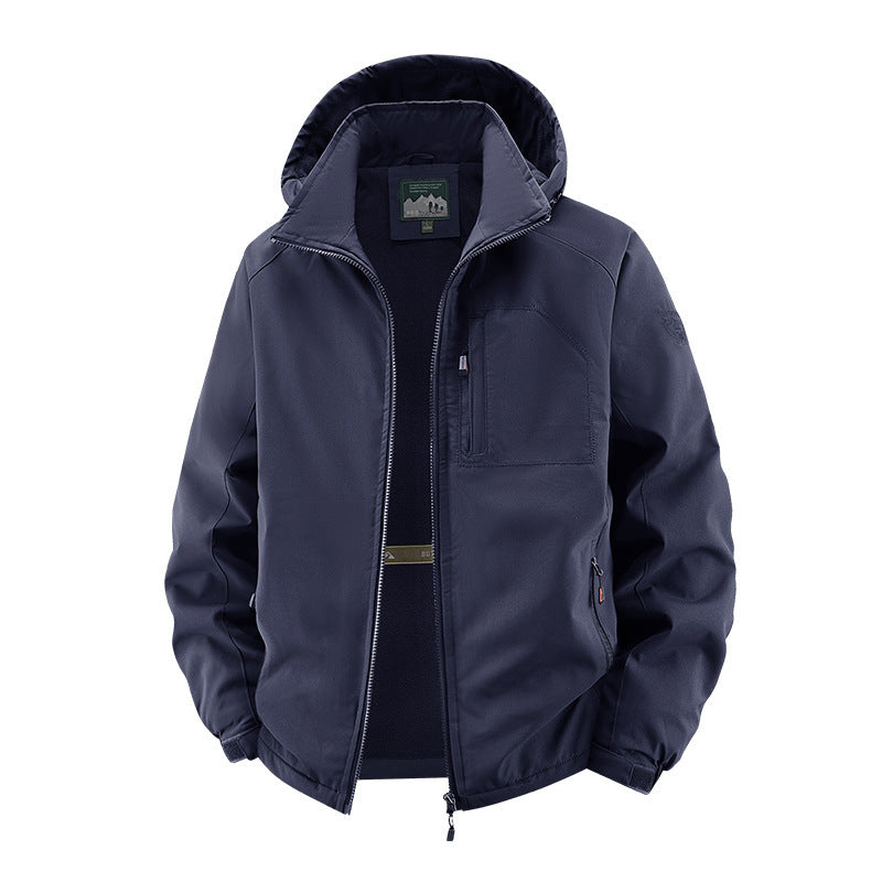Men's Urban All-Weather Travel Anorak with Mesh Lining and Concealed Zipper Chichicherry