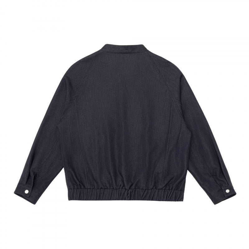 Unisex short jacket in overshirt style with standing collar, zipper, and elastic hem Chichicherry