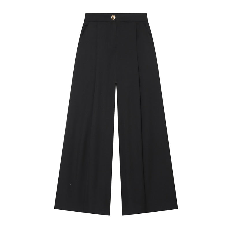 Women's Wide-Cut Palazzo Trousers with High Waist and Crease Chichicherry