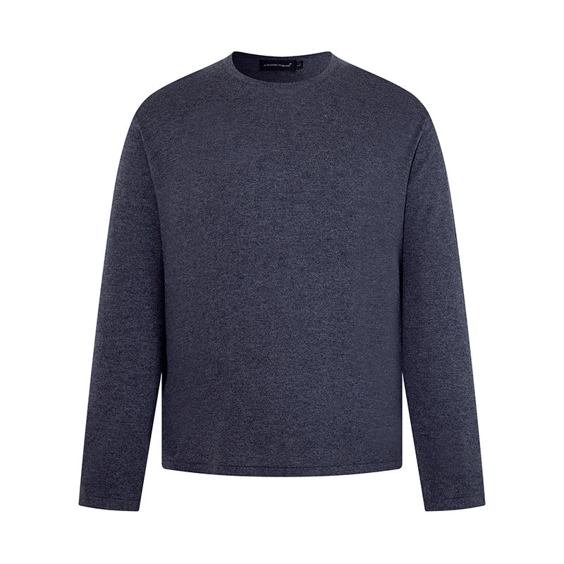 Men's fine knit sweater with round neck and straight cut Chichicherry