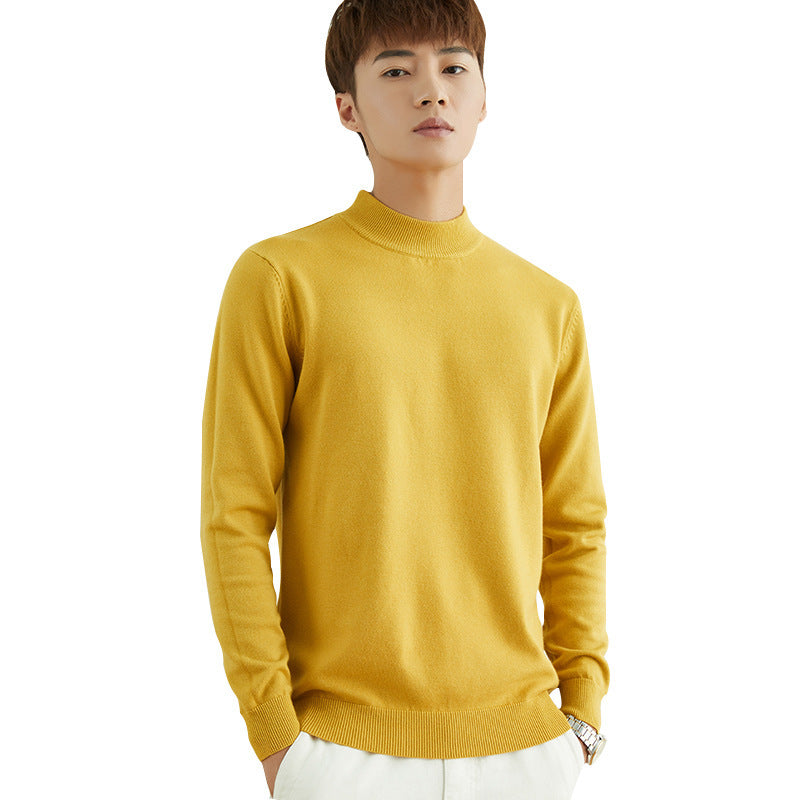 Men's High Neck Pullover in Fine Knit with Slim Fit Chichicherry