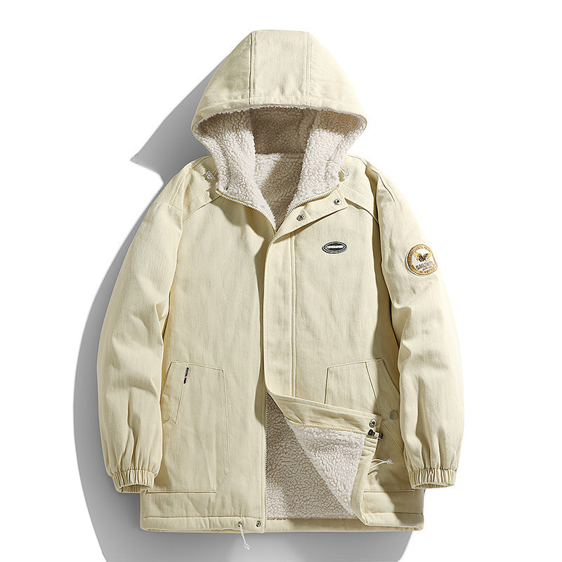 Men's padded canvas parka with Sherpa fleece lining and hood Chichicherry