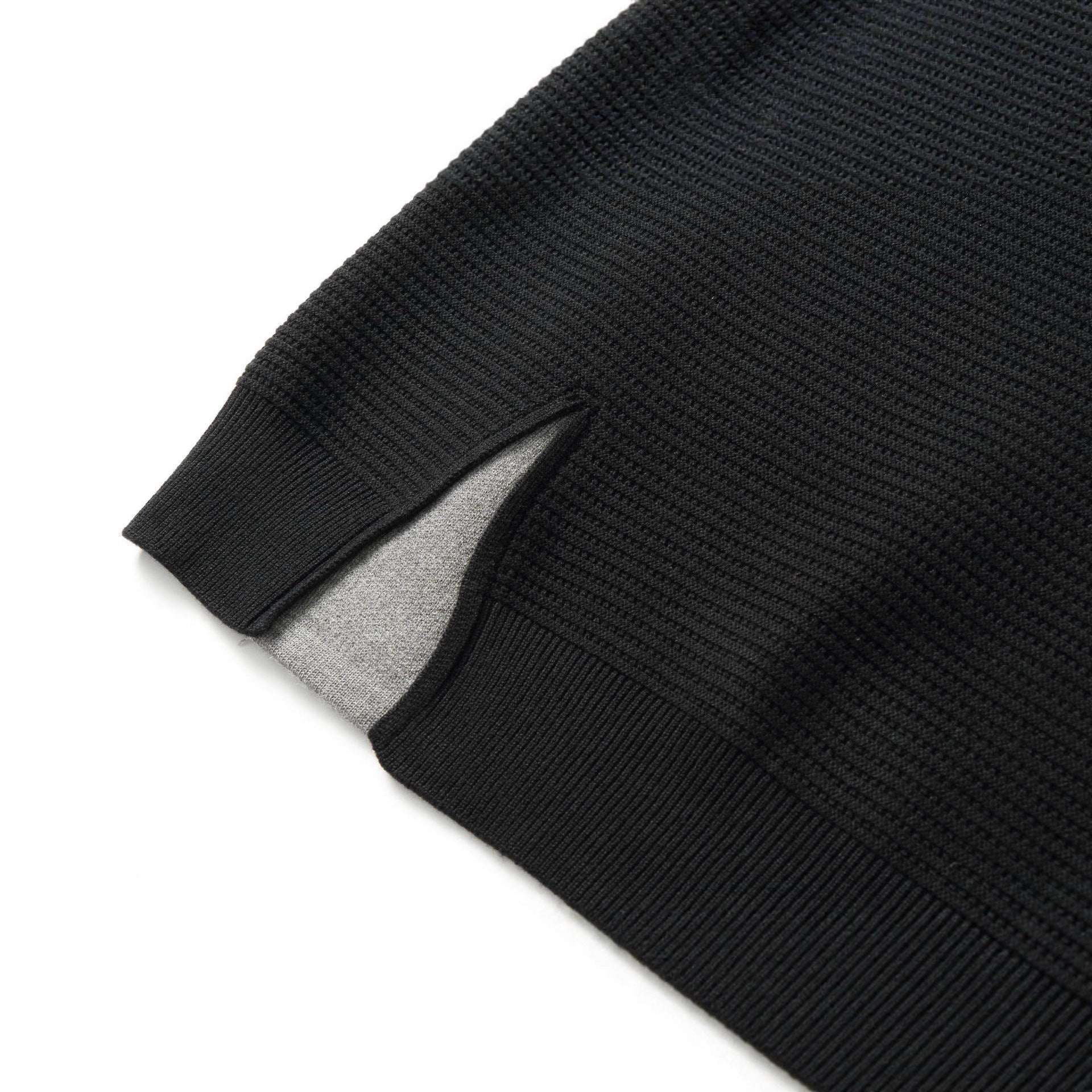 Women's Structured Round Neck Sweatshirt with Side Wedge Slit Chichicherry