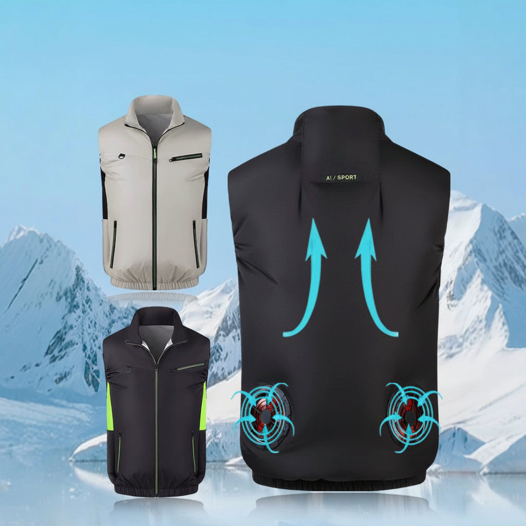 Men's breathable lightweight work vest with mesh lining and zip pockets Chichicherry