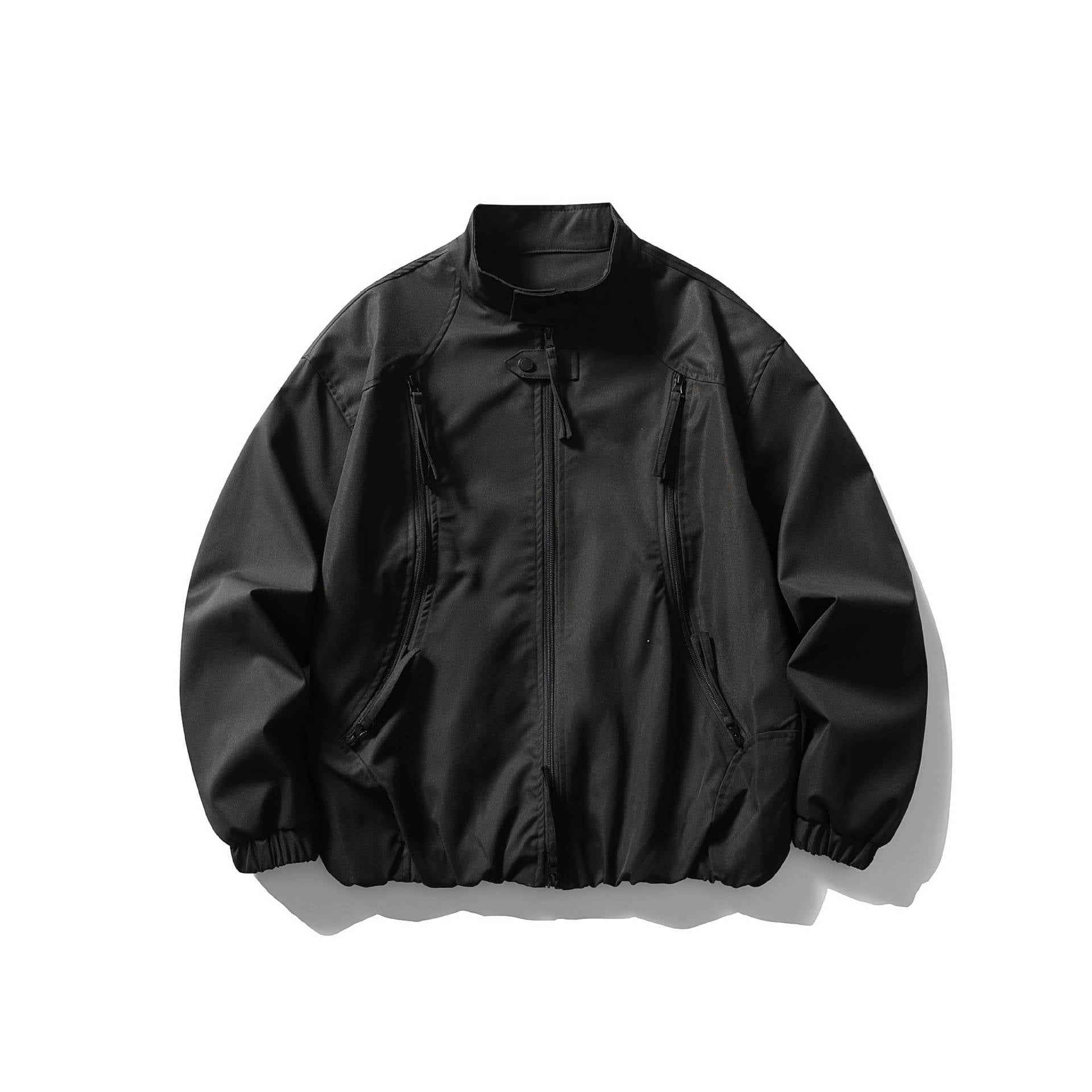 Men's Lightweight Utility Bomber Jacket with Stand-Up Collar Chichicherry