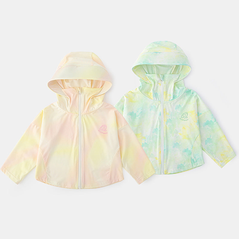 Unisex nan lightweight breathable children's sun jacket with hood and UV protection Chichicherry