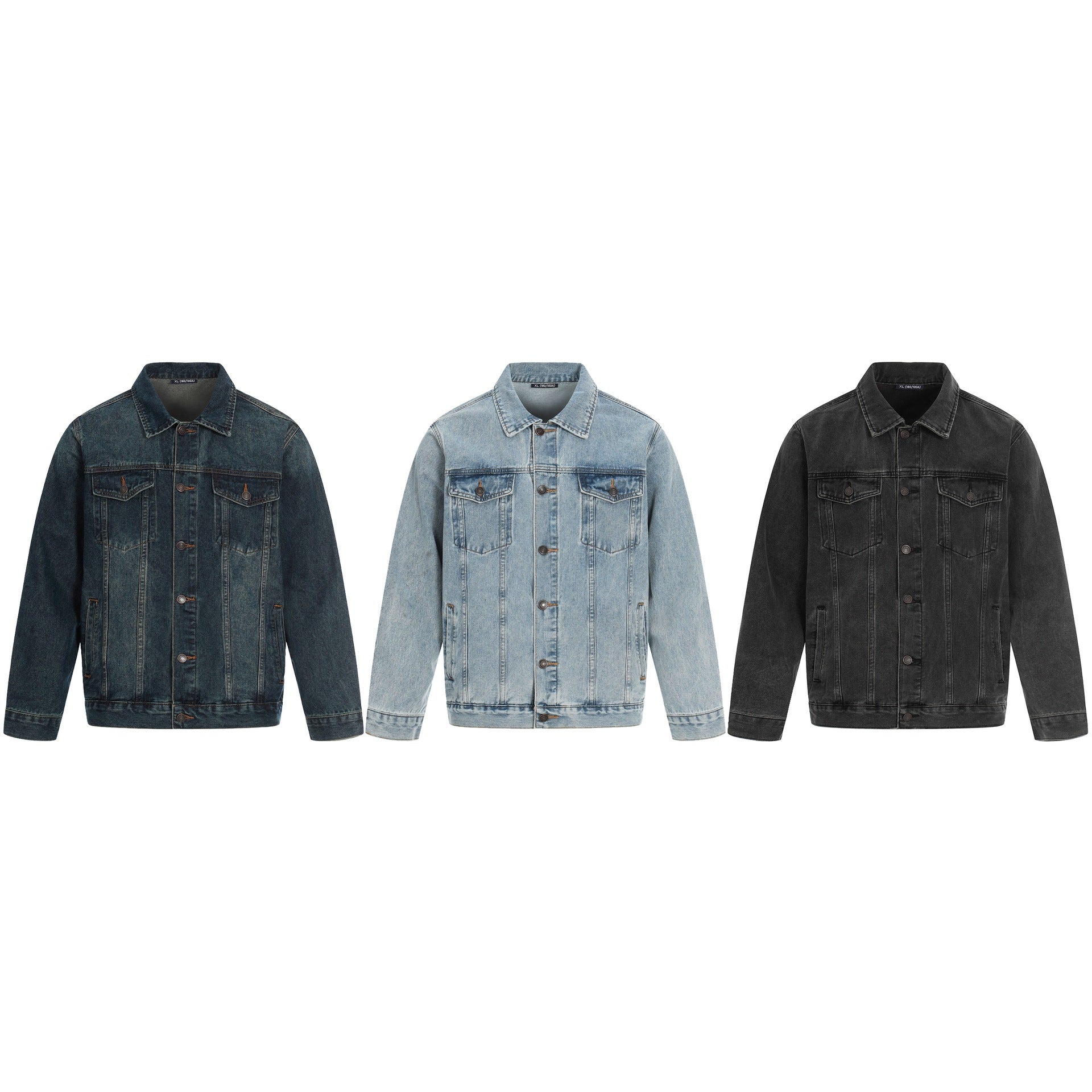 Men's jeans jacket in used effect with flap pockets and straight cut Chichicherry