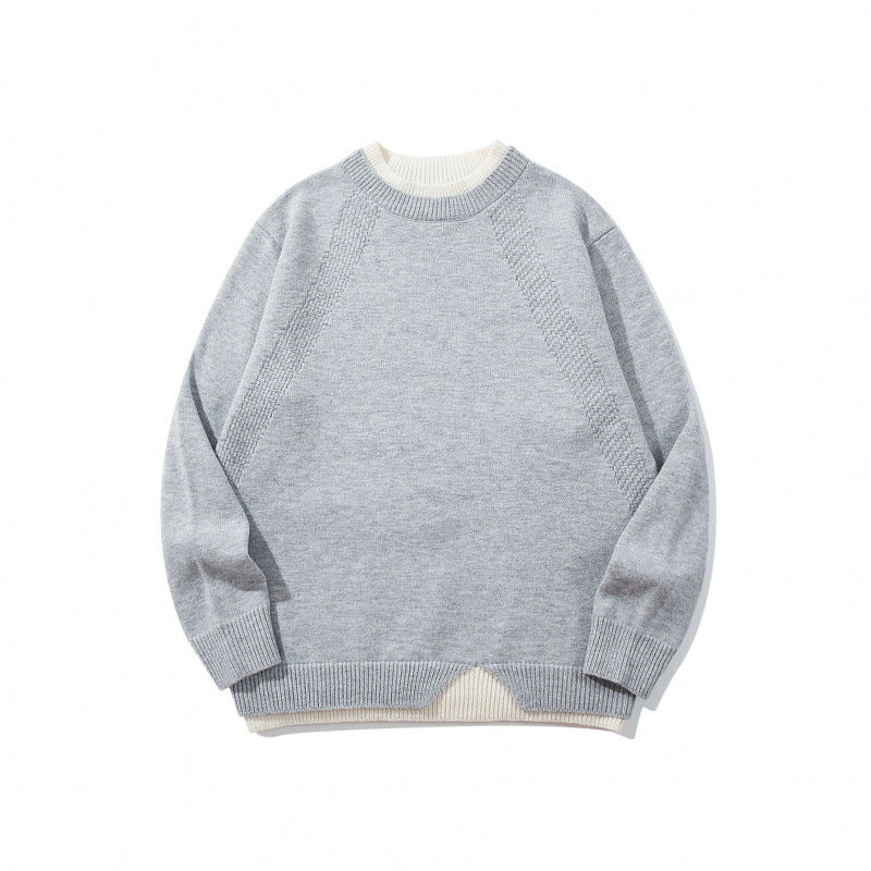 Unisex fine knit sweater with raglan seam and triangular hem adornment Chichicherry