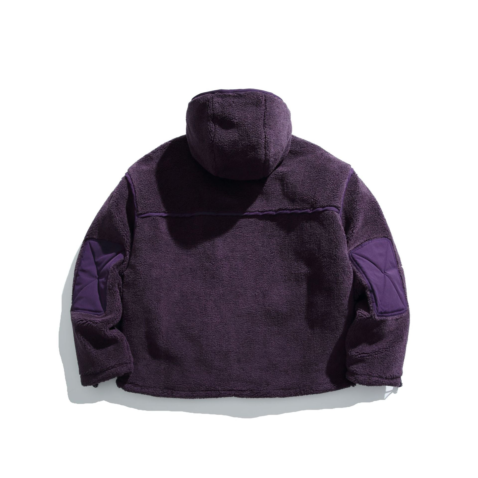 Unisex Insulated Fleece Utility Jacket with Hood and XXL Flap Pockets Chichicherry