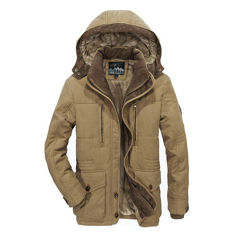 Men's winter parka with teddy lining, hood and water-repellent canvas outer layer Chichicherry