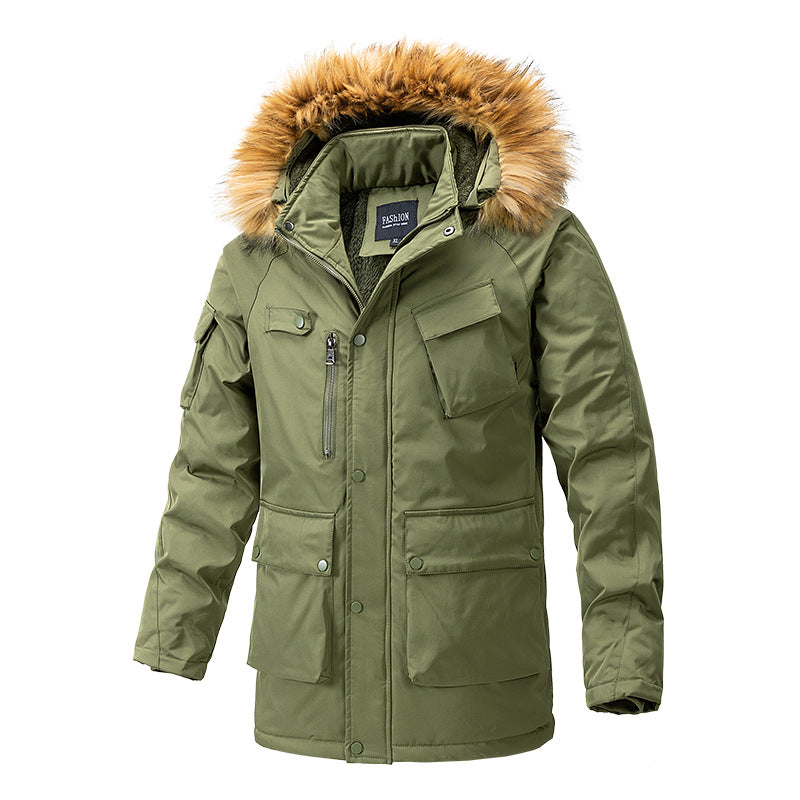 Men's Warm-Lined Parka Jacket with Hood and Teddy Lining Chichicherry