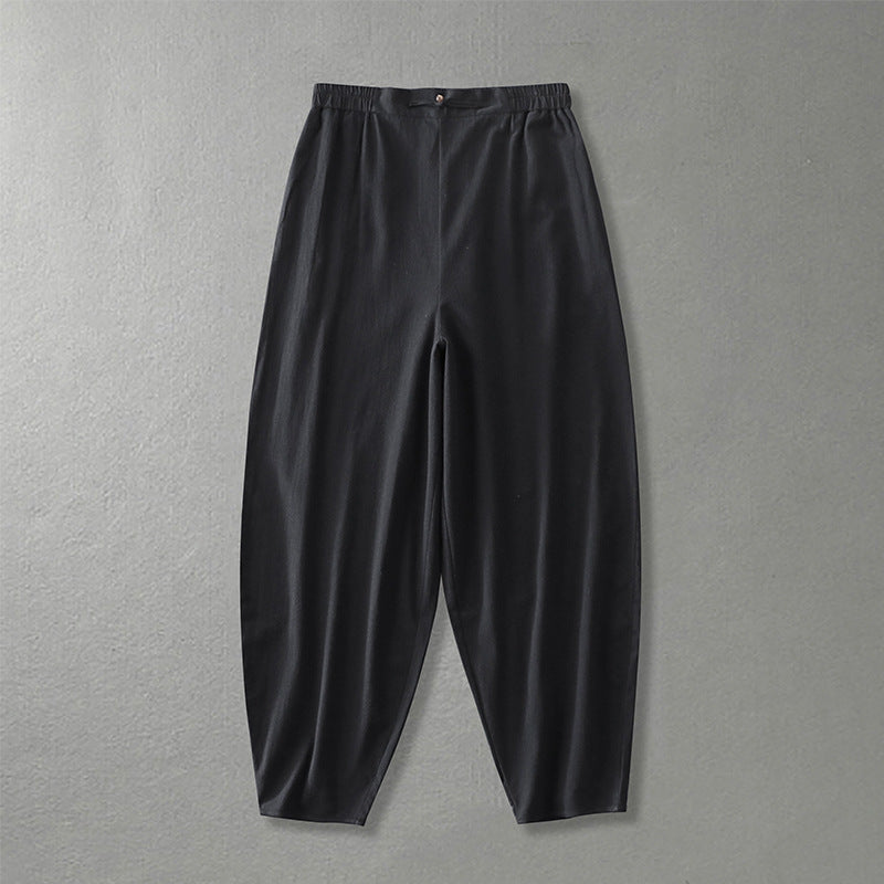 Women Casual Wide Harem Pants with Elastic Waistband and Tapered Ankles Chichicherry